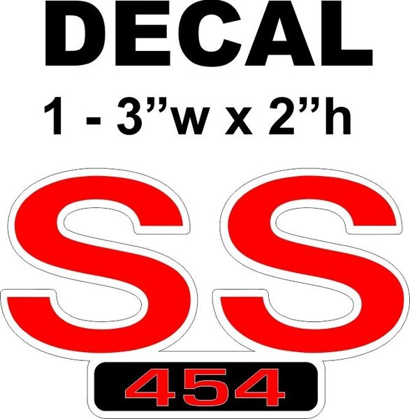 Passion Stickers - Muscle Cars - Decals Chevy 454 SS Logo Stickers