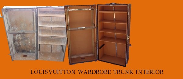 Antique Luis Vuitton Steamer/ Wardrobe Trunk For Restoration #195999