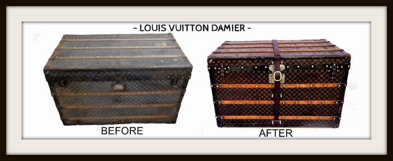 Antique Luis Vuitton Steamer/ Wardrobe Trunk For Restoration #195999