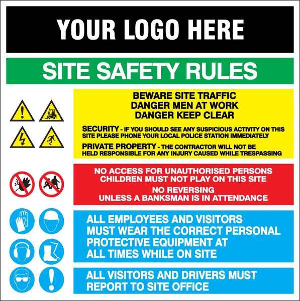 General Site Safety Sign - GSS1002 - Site Safety Rules | Mascot Signs ...