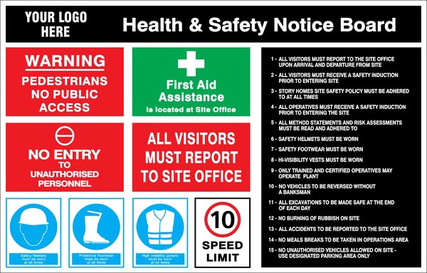 General Site Safety Sign - GSS1003 - Health and Safety Notice Board ...