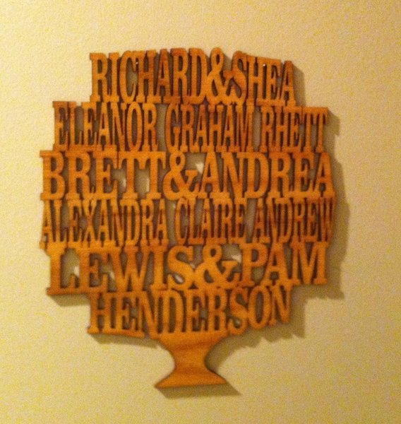 1/4" Unique Family Tree Wall Hanging