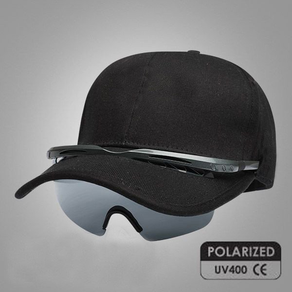 Adult Plain Black Tcap with polarized sunglasses TCaps baseball