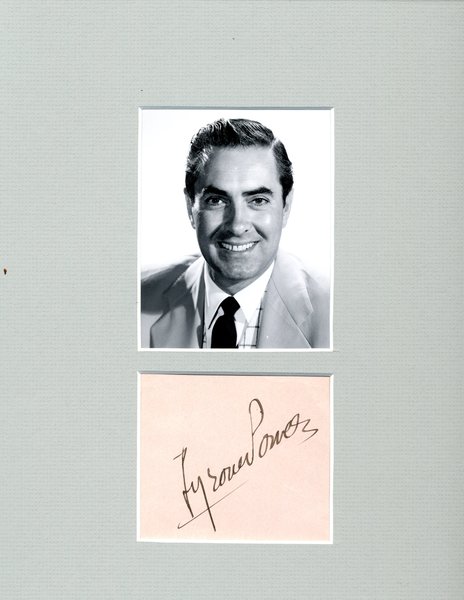 TYRONE POWER AUTOGRAPH ENSEMBLE SIGNATURE MATTED WITH PHOTO | HISTORY ...