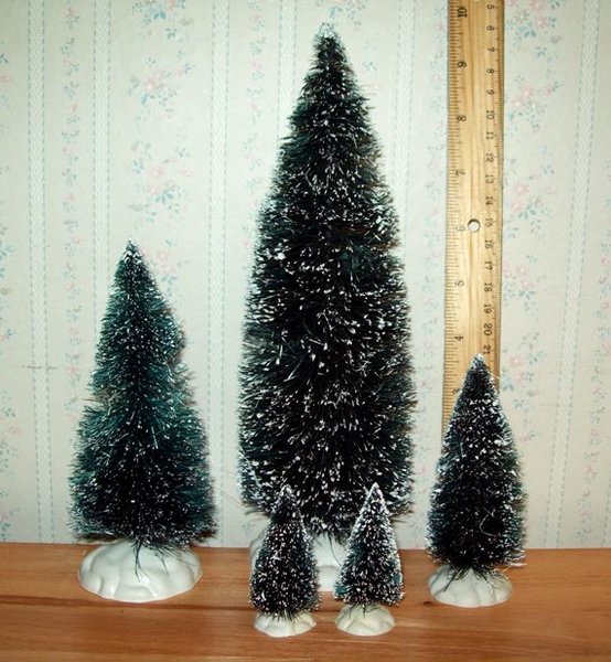 Dollhouse Miniature Christmas Trees, Flocked, Choice of Sizes