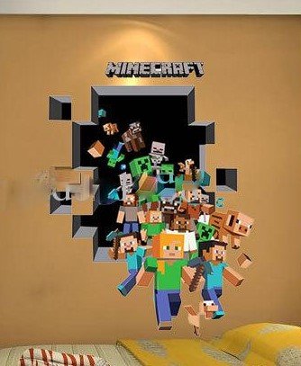 3D MINECRAFT REMOVABLE WALL DECAL  3D WALL DECALS POPULAR 