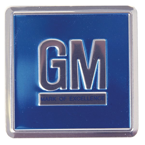 GM Blue colored embossed metal foil door jamb emblem/decal Genuine GM ...