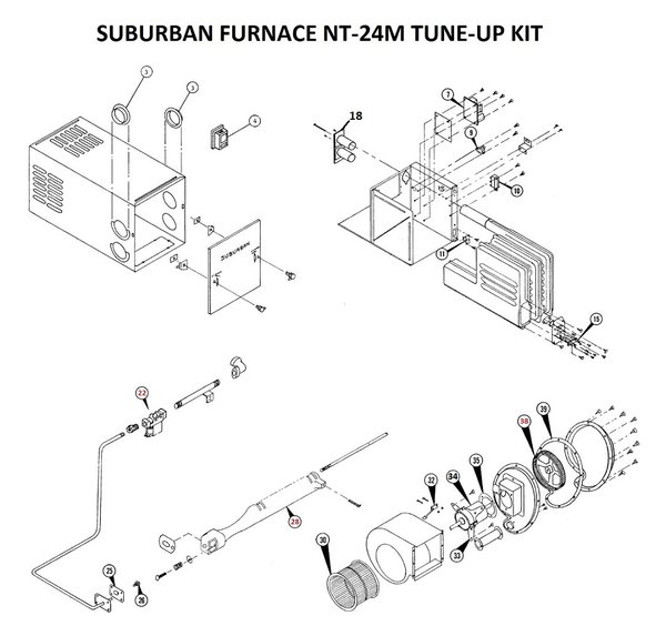 Suburban Furnace Model NT-24M Parts | pdxrvwholesale suburban nt furnace wiring diagram 