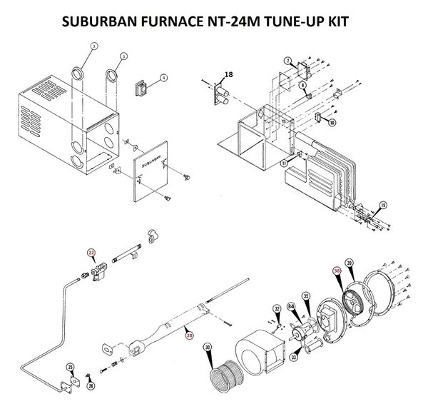 Suburban Furnace Model NT-24M Parts | pdxrvwholesale country coach wiring schematic 