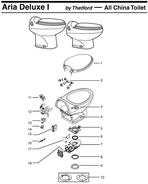 Thetford Toilet Water Solenoid Valve Kit 19620 | pdxrvwholesale