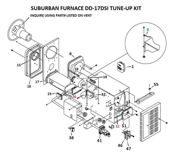 Suburban Furnace Model DD17DSI Parts pdxrvwholesale