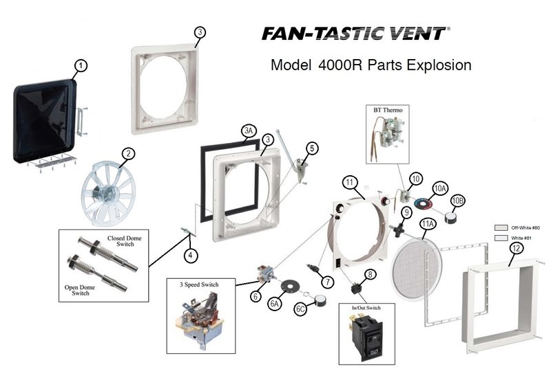 Replacement Installation Hardware for Fan-Tastic Vents Ultra