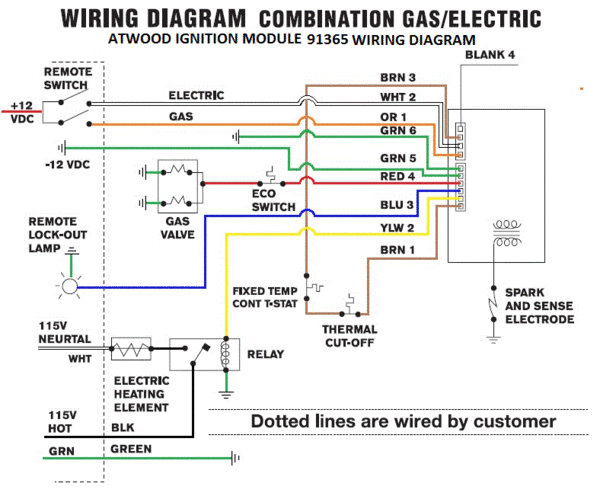 Atwood Water Heater Ignition Control Module 91365 ... atwood 8531 furnace wiring diagram 