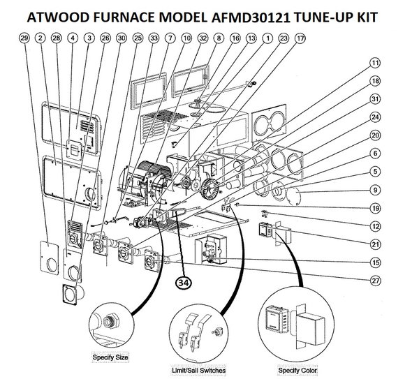 Atwood Furnace Model AFMD30121 Parts | pdxrvwholesale atwood water heater wiring diagram 