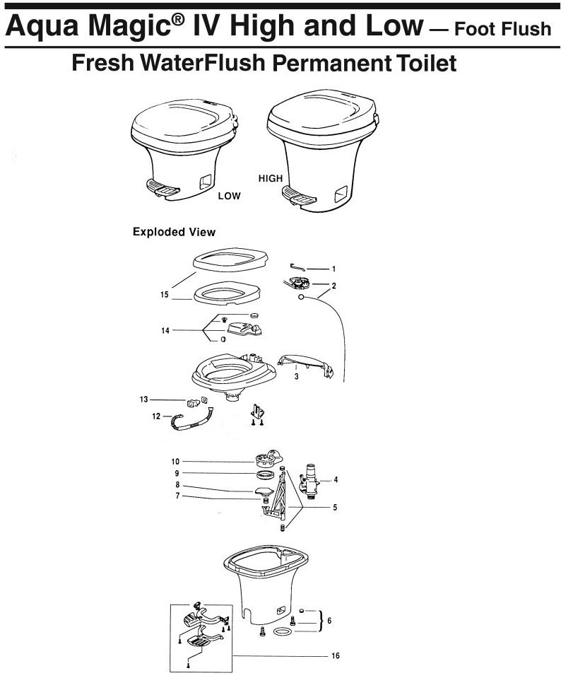 Thetford Aqua Magic Iv Toilet Lid