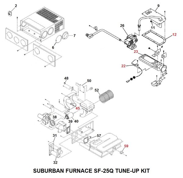 Suburban Furnace Model SF-25Q Tune-Up Kit | pdxrvwholesale