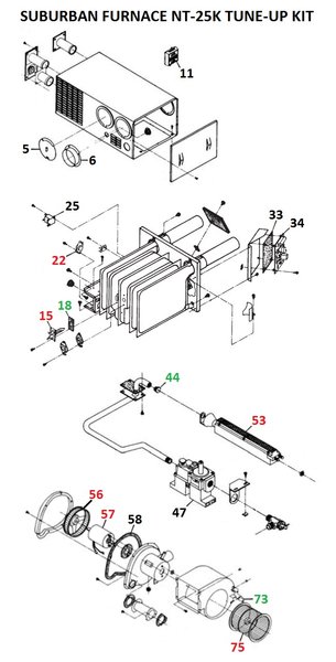 Suburban Furnace Model NT-25K Parts | pdxrvwholesale country coach wiring schematic 