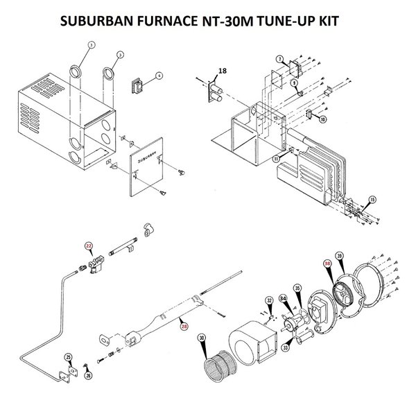 Suburban Furnace Model NT-30M Parts | pdxrvwholesale suburban nt furnace wiring diagram 
