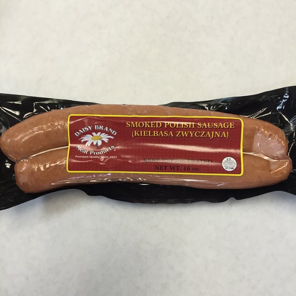 Smoked Polish Sausage (16 oz pack) Prasky, Minced Ham, Daisy Brand