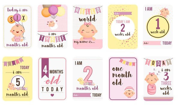 Baby Girl Milestones Card | Toddley thoughts - Personalized Family T ...