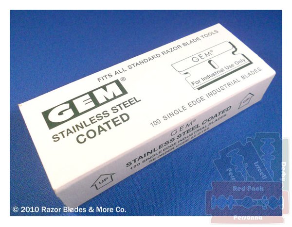 100 GEM Stainless Steel Coated Single Edge Blades | Razor Blades & More Co.