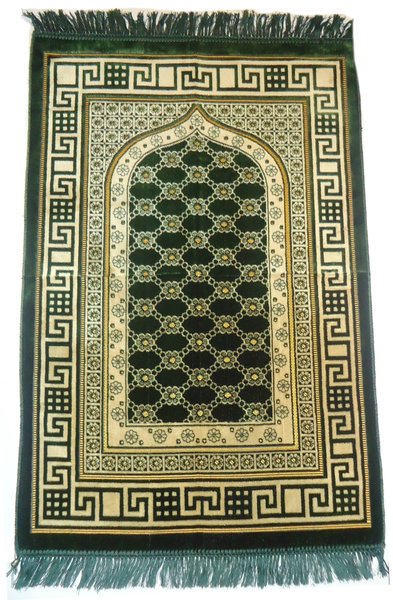 Green and Gold Islamic Prayer Mats Muslim Prayer Mat Rug Namaz | Unique ...