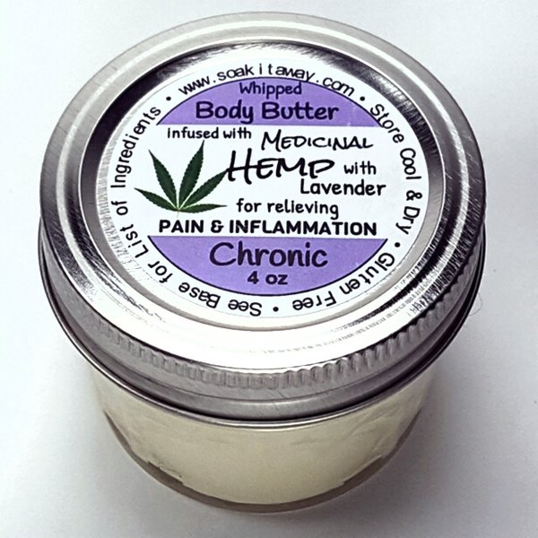 Lavender 4 oz Chronic (Medicinally Infused) MEDICINAL PLANT INFUSED Body Butter for Pain