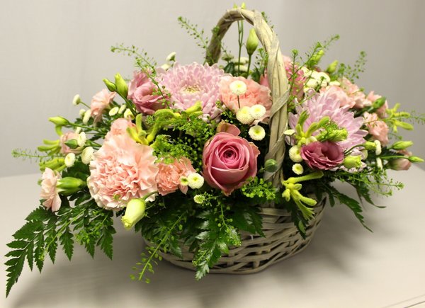 Pink Dainty Basket Arrangement | Flower delivery service, gifts