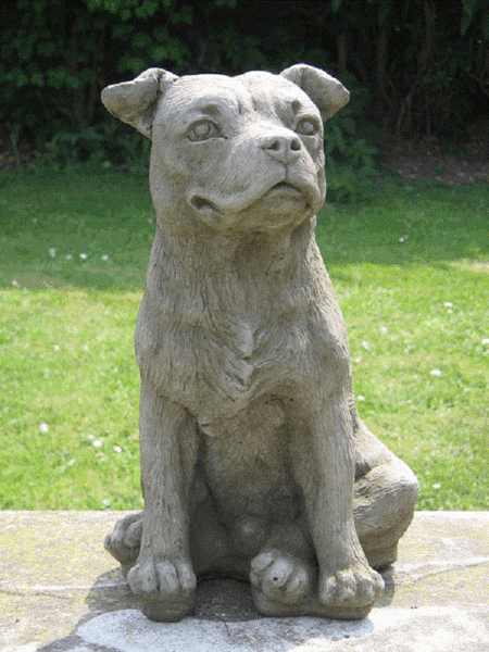 Stafford Bull Terrier Dog Statue | Surrey Ornamental Stoneware