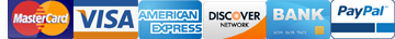 MasterCard Visa American Express Discover Bank PayPal