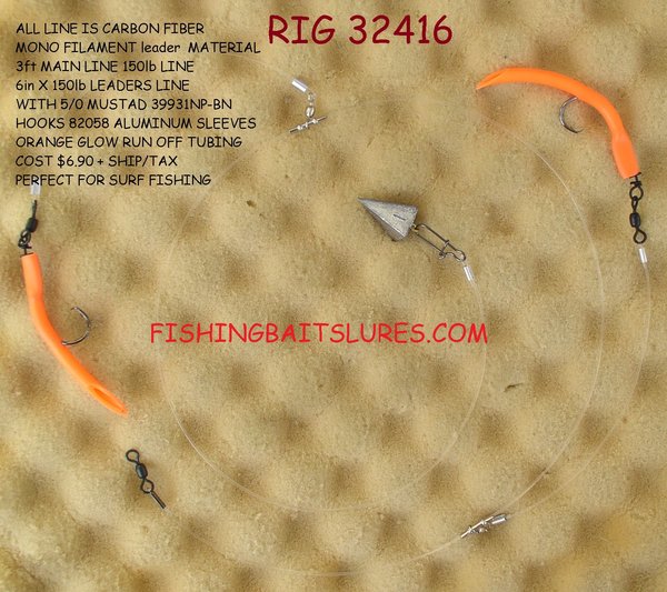 FISHING RIG 5/0 CIRCLE HOOKS & 3ft X 26in LEADER USING 130lb