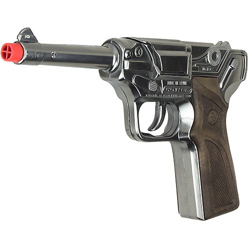 "Luger" Pistol 8 Shot Cap Gun Chrome Franklin And Nyah (FAN) Toy